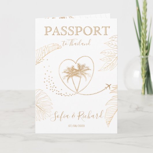 QR Code Wedding Destination Passport Weltkarte Einladung (Vorderseite)