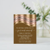 QR Code Wedding Elegante Rose Gold Green Senf (Stehend Vorderseite)