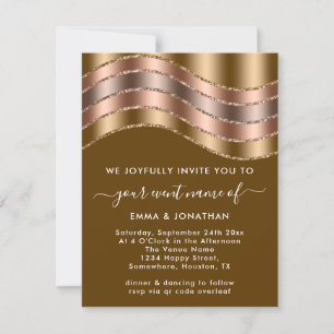 QR Code Wedding Elegante Rose Gold Green Senf