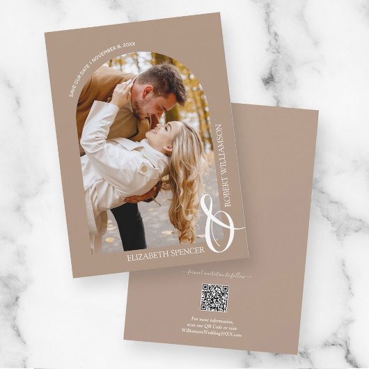 QR Code Wedding Foto Tan Save the Date