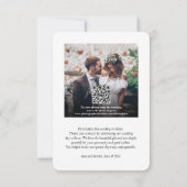 QR Code Wedding Foto Website Einfache moderne Schr Dankeskarte (Rückseite)