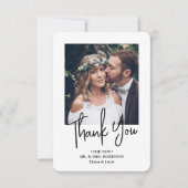 QR Code Wedding Foto Website Einfache moderne Schr Dankeskarte (Vorderseite)