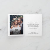 QR Code Wedding Foto Website Elegante neue Adresse Dankeskarte (Innenseite)