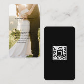 QR Code Wedding Fotograf Social Media Icons Visitenkarte (Vorne/Hinten)