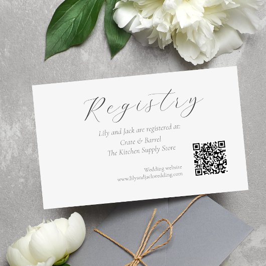 QR Code Wedding Gift Registrierungskarte