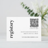 QR Code Wedding Gift Registry Begleitkarte (Stehend Vorderseite)