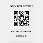 QR Code Wedding Info Mattiert Acrylschild (Vorderseite)