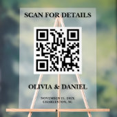 QR Code Wedding Info Mattiert Acrylschild (Neutral)