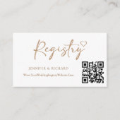 QR Code Wedding Registry Elegante Gold Calligraphy Begleitkarte (Vorderseite)