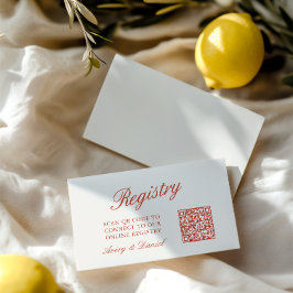QR Code Wedding Registry Elfenbein Begleitkarte