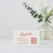 QR Code Wedding Registry Elfenbein Begleitkarte (Stehend Vorderseite)