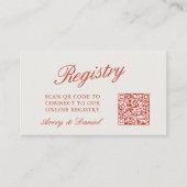 QR Code Wedding Registry Elfenbein Begleitkarte (Vorderseite)