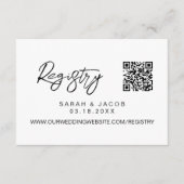 QR code wedding registry Modern script custom Begleitkarte (Vorderseite)