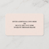 QR Code Wedding Registry Modernes einfaches Handwr Begleitkarte (Rückseite)