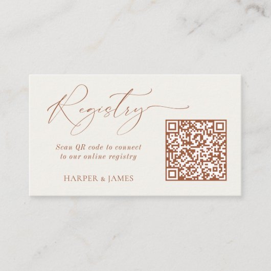 QR Code Wedding Registry Neutral Minimalistisch Bo Begleitkarte (Vorderseite)