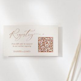 QR Code Wedding Registry Neutral Minimalistisch Bo Begleitkarte