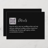 QR Code Wedding RSVP Details Geschenke Hotelwebsit Begleitkarte (Vorne/Hinten)
