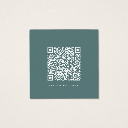QR Code Wedding RSVP Elegante Einschlusskarte (Rückseite)