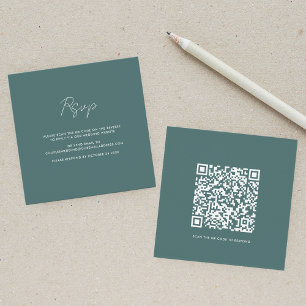 QR Code Wedding RSVP Elegante Einschlusskarte