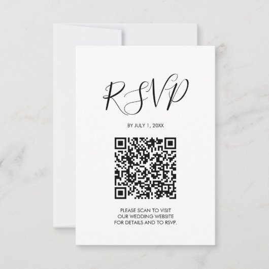 QR Code Wedding RSVP Enclosure Card (Vorderseite)
