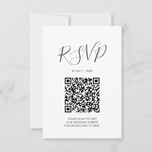 QR Code Wedding RSVP Floral Enclosure Card (Vorderseite)