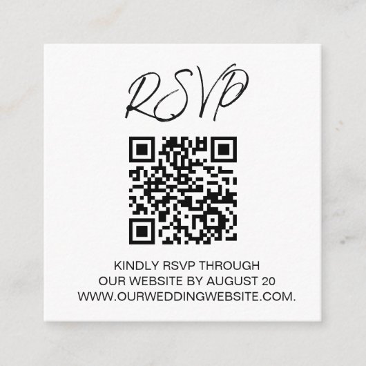 QR CODE Wedding RSVP Hochzeitswebsite Begleitkarte (Vorderseite)