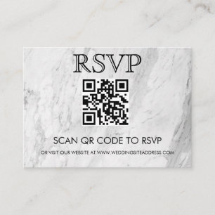 QR Code Wedding RSVP Simple Visitenkarte