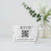 QR Code Wedding RSVP Simple Visitenkarte (Stehend Vorderseite)