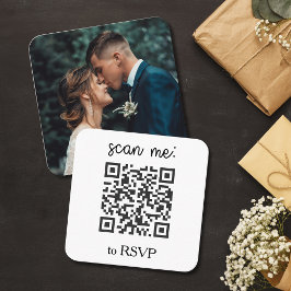 QR Code Wedding RSVP Square Photo Begleitkarte