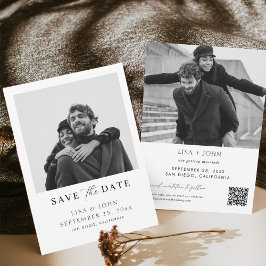 Qr Code Wedding Save the Date Photo Einladung