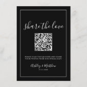 QR Code Wedding Share Capture Liebe Guest Fotos Begleitkarte (Vorderseite)