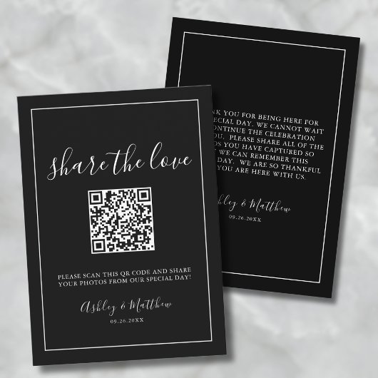 QR Code Wedding Share Capture Liebe Guest Fotos Begleitkarte