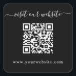 QR Code Wedding Website Black Quadratischer Aufkleber<br><div class="desc">Einfach minimalistischer QR Code Hochzeitswebsite schwarz viereckige Aufkleber. Passen Sie Ihre Website an. Ideal für Hochzeitswebseiten wie Online-uAwg und Hochzeitsdetails.</div>