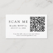 QR Code & Wedding Website Black Wedding RSVP Begleitkarte (Vorderseite)