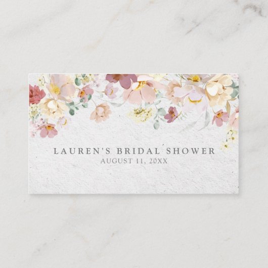 QR Code & Wedding Website Blush Pink Floral UAWG Begleitkarte (Rückseite)