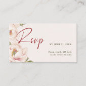 QR Code & Wedding Website Blush Pink UAWG Begleitkarte (Vorderseite)