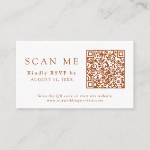 QR Code & Wedding Website Burnt Orang Wedding RSVP Begleitkarte
