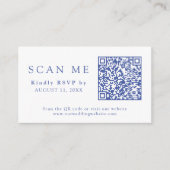 QR Code & Wedding Website Chinoiserie Wedding RSVP Begleitkarte (Vorderseite)