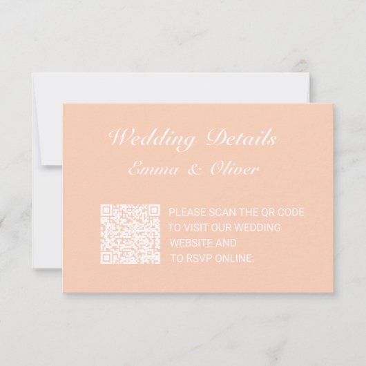 QR Code Wedding Website Details Umschließungskarte RSVP Karte (Vorderseite)