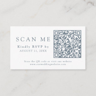QR Code & Wedding Website Dusty Blue Wedding RSVP Begleitkarte