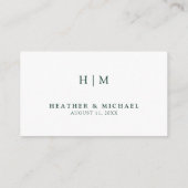 QR Code Wedding Website Emerald Green Wedding RSVP Begleitkarte (Rückseite)