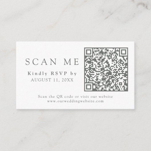 QR Code & Wedding Website Eukalyptus Wedding RSVP Begleitkarte (Vorderseite)