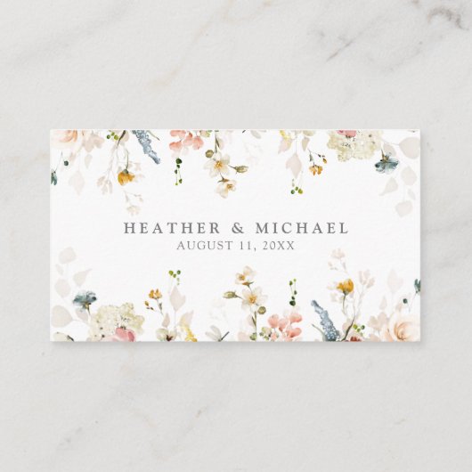 QR Code & Wedding Website Garden Blume UAWG Begleitkarte (Rückseite)