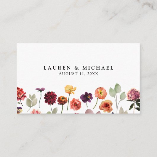 QR Code & Wedding Website Herbst Summer UAWG Begleitkarte (Rückseite)