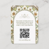 QR Code Wedding Website Info Jugendstil Begleitkarte (Vorderseite)