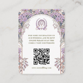 QR Code Wedding Website Info Jugendstil Begleitkarte