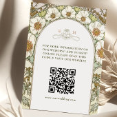 QR Code Wedding Website Info Jugendstil Begleitkarte