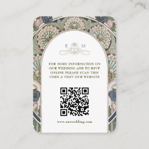 QR Code Wedding Website Info Jugendstil Begleitkarte