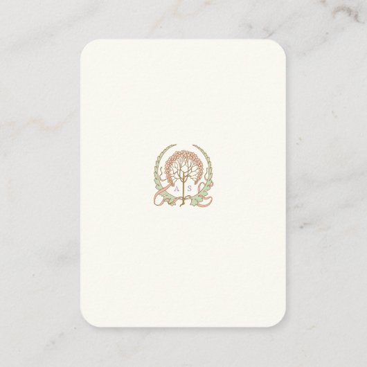 QR Code Wedding Website Info Jugendstil-Enthüllung Begleitkarte (Rückseite)