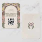 QR Code Wedding Website Info Jugendstil-Enthüllung Begleitkarte (Vorne/Hinten)
